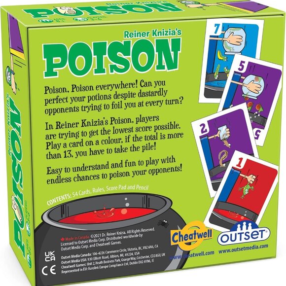 3/55❤️new sealed Reiner Knizia's POISON card game👑🛡️Ages 8+ 👑🛡️Outset Media - Picture 2 of 10